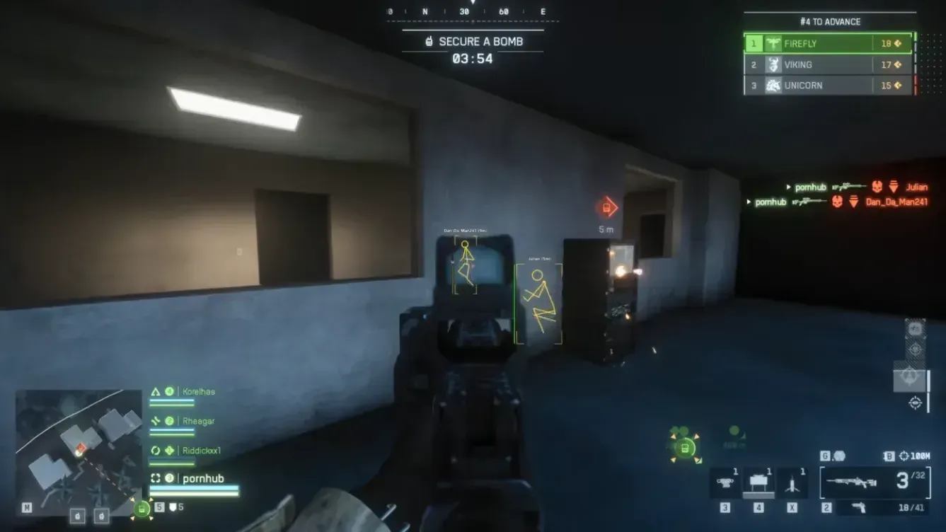 Battlefield 6 ESP skeleton overlay indoors